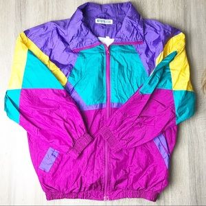 Vintage 90’s neon colored track jacket.